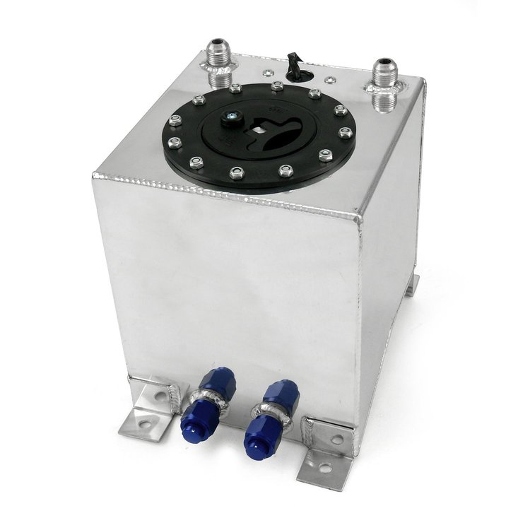 2.5 Gallon / 9.4 Litre Lightweight Polished Aluminium Fuel Cell w/ Sender