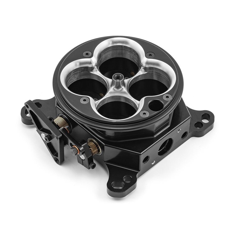 PCE138.1014.01 4-Barrel Throttle Body Assembly, 4150 Flange [Black]