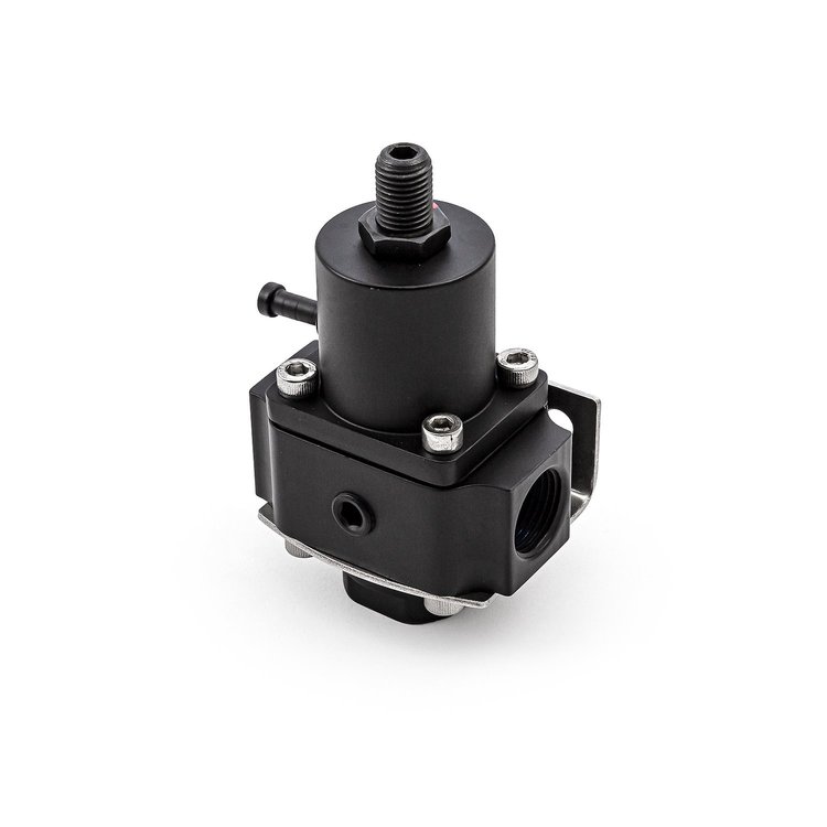 Universal -8 AN EFI Fuel Pressure Regulator Black w/ Boost Ref Port