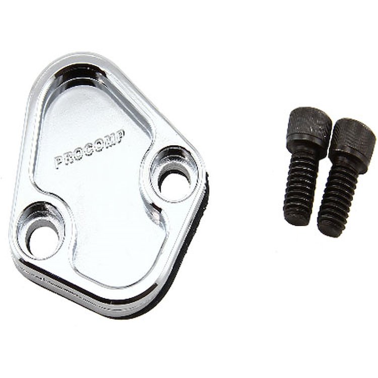 Fuel Pump Block-Off Plate Chrome Universal