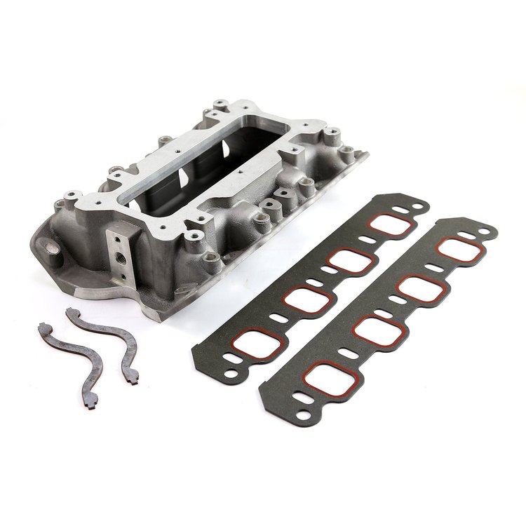 Ford 302 351C Cleveland 3V 4V w/Tongues Open Intake Manifold Satin