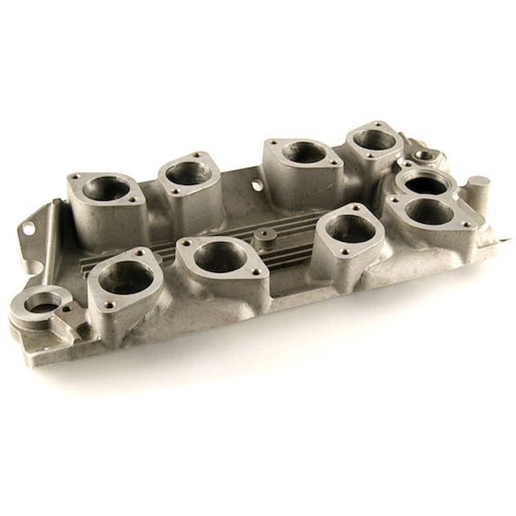 Chevy SBC 350 Down Draft Webber Stack Intake Manifold Satin