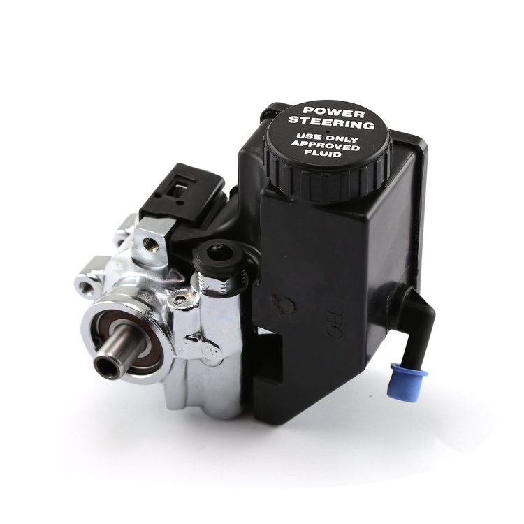 CHEVY 1980-01 SAGINAW GM TYPE POWER STEERING PUMP W/ RESERVOIR CHROME