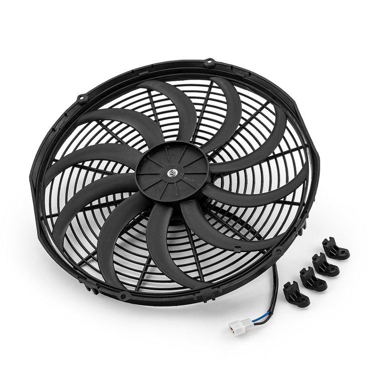16 Reversable 12V S Blade Radiator Electric Thermo Fan - Big Motor