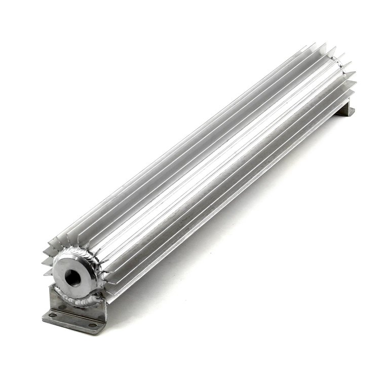 Single Pass Transmission Oil Cooler With 3/8" Hose Barb Fittings Overall: 3" H x 3.25" T x 20" W