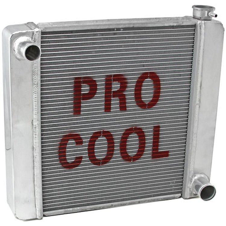 Universal 24x19x2.2 Gm Chevy Aluminum Radiator TL-BR O/Lets Polished