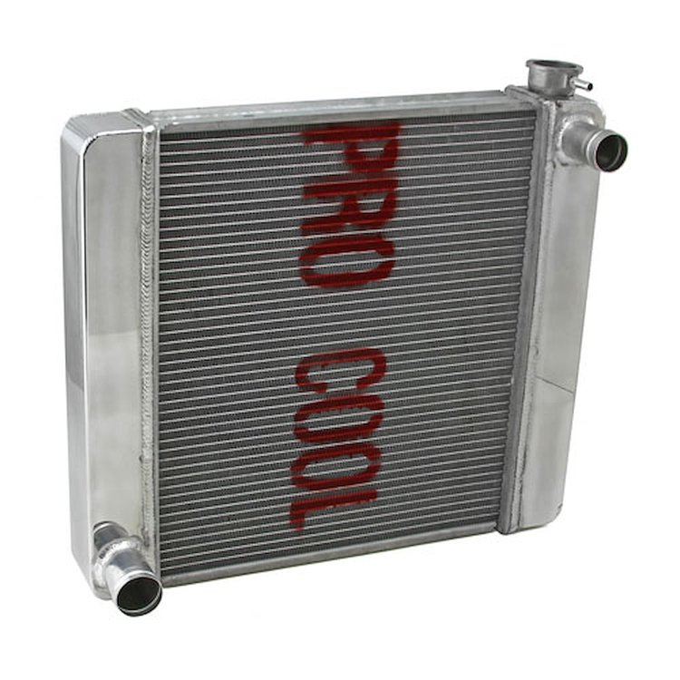 Universal 21x19x2.2 Ford Mopar Aluminum Radiator TR-BL O/Lets Polished