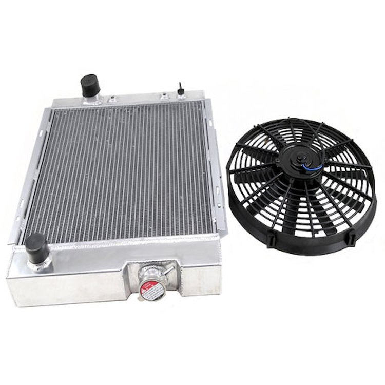 60-66 Ford/Mercury Sbc/Mustang 3.3L L6/V8 3-Row Radiator + 14 Electric Fan