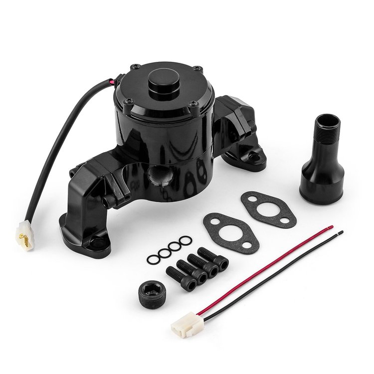 PCE194.1001.02 Chevy SBC 350 35+ Gpm Electric Water Pump Powdercoated Black