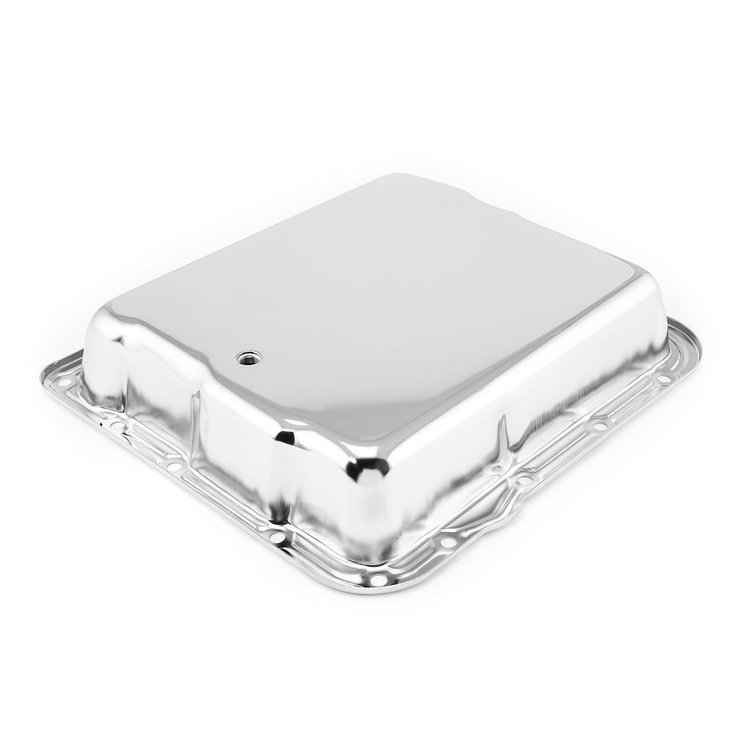 TURBO 700R4 DEEP TRANSMISSION OIL PAN CHROME WITH OIL DRAIN
