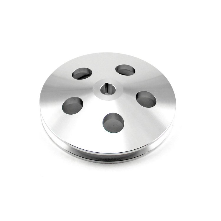 Chevy Gm Aluminum 1 V Groove Power Steering Pulley Satin 1/8 Keway