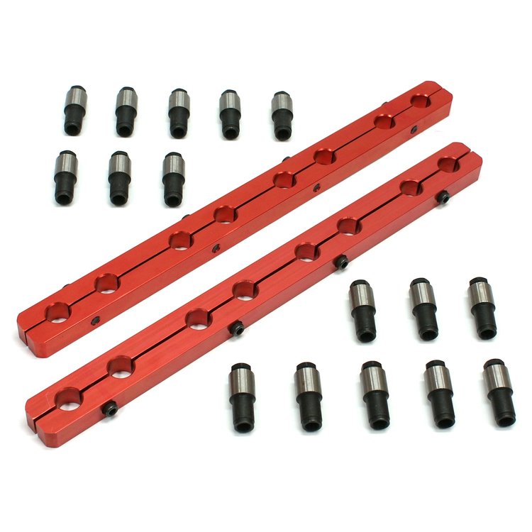 PCE259.1027 Ford Sb 289 302 351 Windsor Rocker Stud Girdle Kit Red With 3/8 in. Polylock Nuts