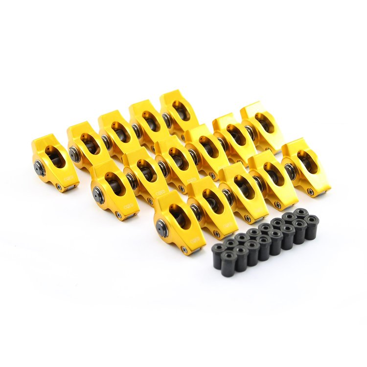 Aluminum Stud-Mount Rocker Arms Set Oldsmobile 330, 350, 400, 425, 455; Ratio: 1.65 [Natural Finish]