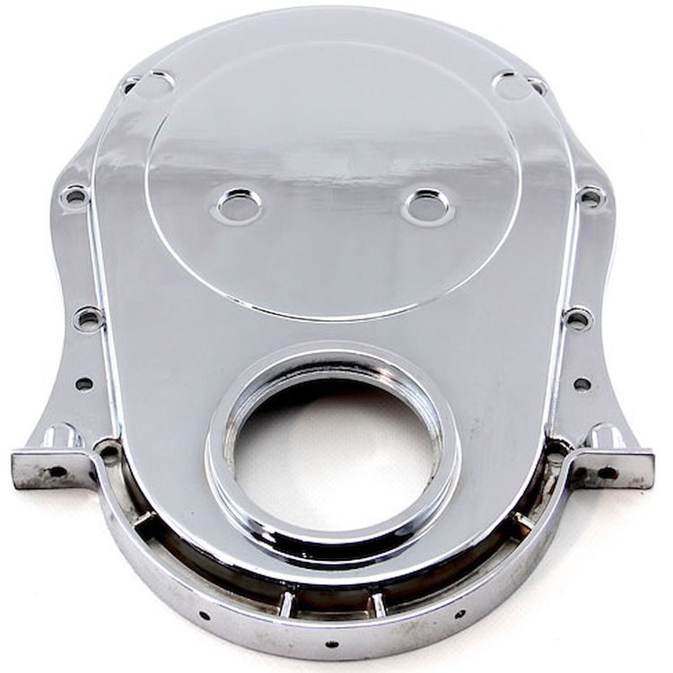 Chrome-Plated Aluminum Timing Chain Cover Big Block Chevy 454 Gen 1-4