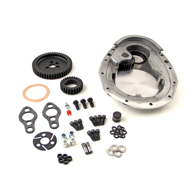 Timing Gear Drive & Aluminum Timing Cover Set Small Block Chevy 350