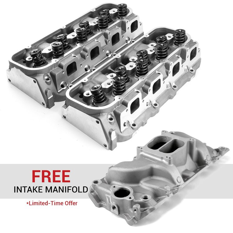 Speedmaster Big Block Chevy 396 Cast Aluminum Cylinder Heads & Free LowRise Intake Manifold Promo