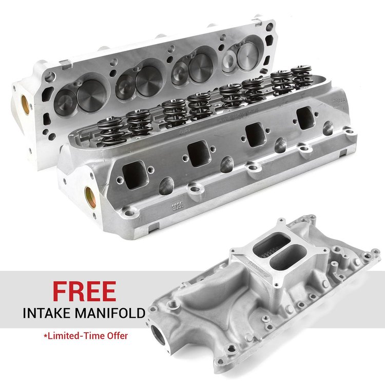 Speedmaster Small Block Ford 289/302 Cast Aluminum Cylinder Heads & Free LowRise Intake Manifold Promo