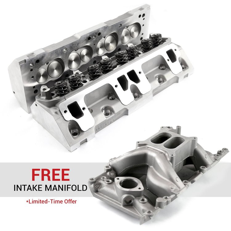 Speedmaster Small Block Mopar 318/360 Cast Aluminum Cylinder Heads & Free MidRise Intake Manifold Promo