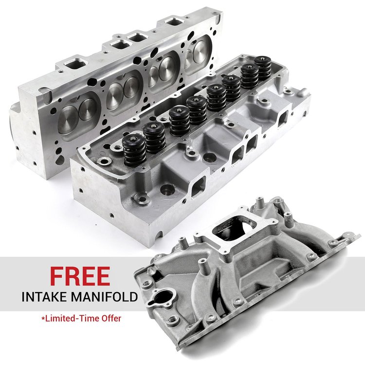 Speedmaster Big Block Oldsmobile 400/425/455 Cast Aluminum Cylinder Heads & Free Shootout Intake Manifold Promo