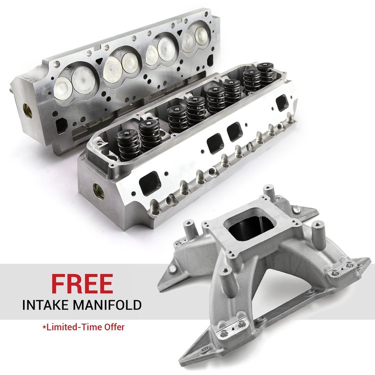 Speedmaster Big Block Mopar 440 Cast Aluminum Cylinder Heads & Free High Rise Intake Manifold Promo
