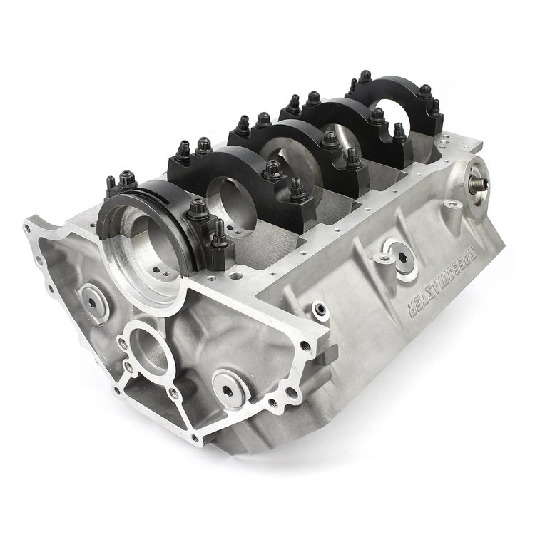 PCE286.1049 Aluminum Bare Engine Block Ford 351W Windsor, 9.500 in. Deck Height, 4-Bolt Billet Steel Main Caps