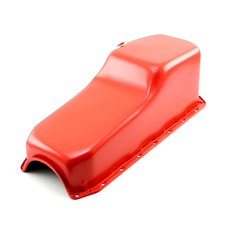 Chevy SBC 350 Rear Sump Driver Side 2Pcs Rms Orange Oil Pan