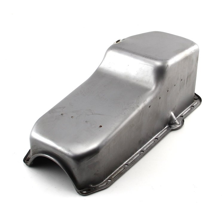 Steel Oil Pan Small Block Chevy 350, Rear Wet Sump - Natural Finish