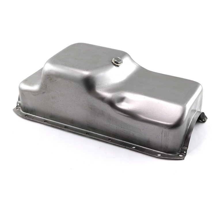 Steel Oil Pan Small Block Mopar 318/340/360, Center Sump [Natural Finish]