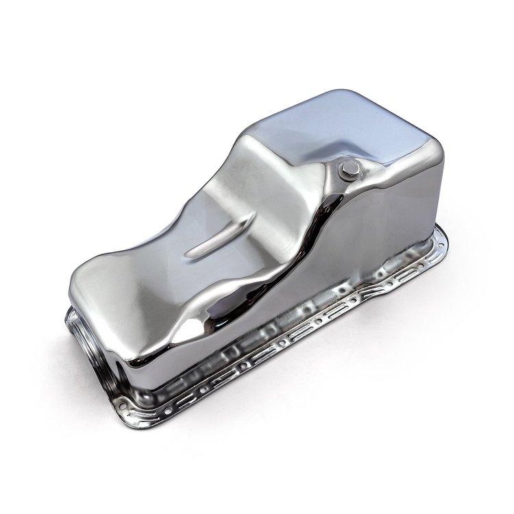 Steel Oil Pan Ford 351W, Front Sump [Chrome]