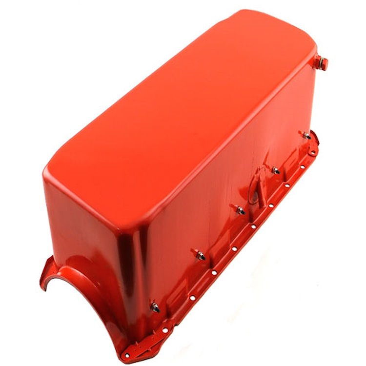 Chevy BB 454 Gen 4 10Qt 2pc. RMS Full Sump Orange Competition Oil Pan