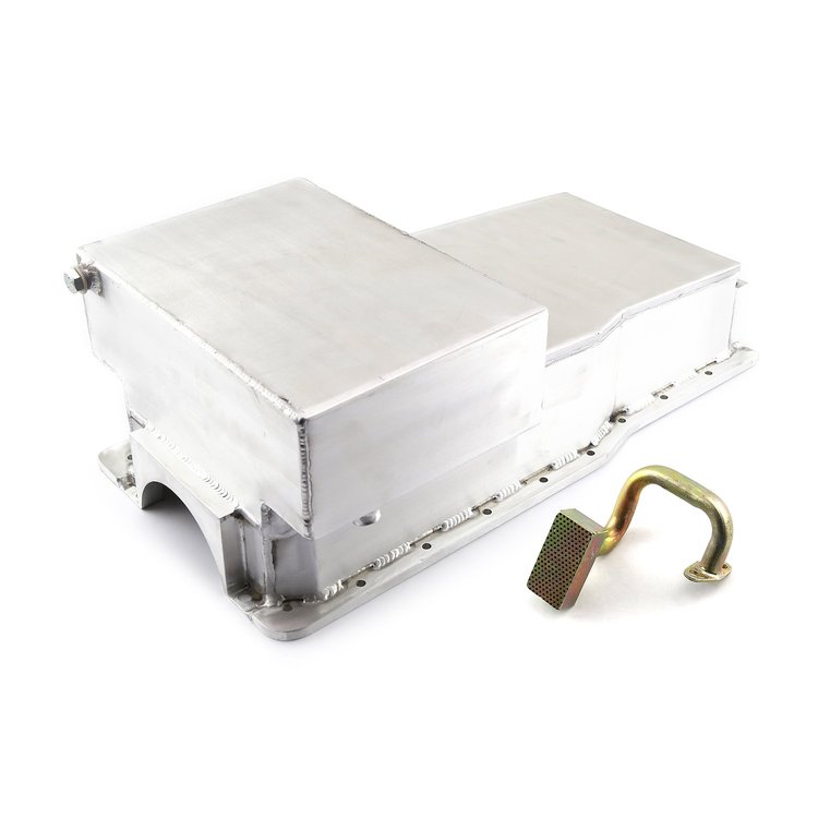 PCE300.1095 Ford 351W Windsor 7Qt Fabricated Drag Front Sump Oil Pan & Pickup SVO Block