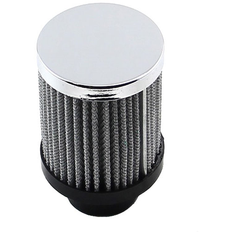 Chrome Valve Cover Open Filter Element Breather 1 3/8 Clamp On