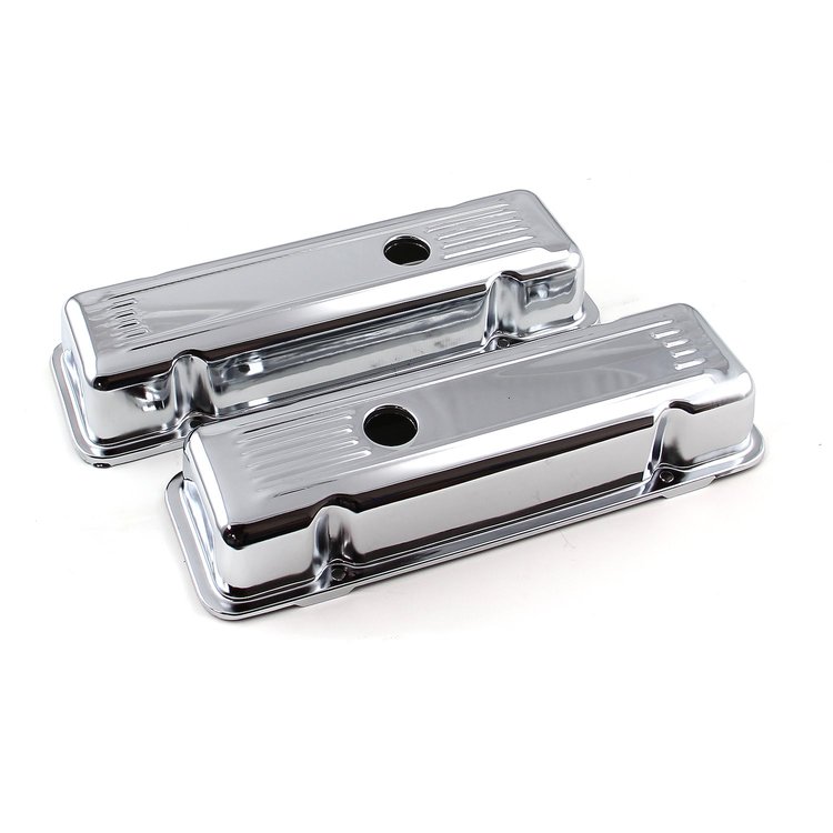 Chevy 229 3.8L V6 Chrome Steel Valve Cover - Short w/ Hole