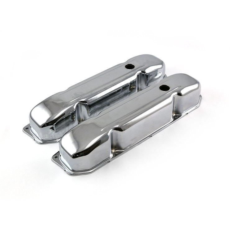 Steel Valve Covers Big Block Chrysler 383/440 - Chrome