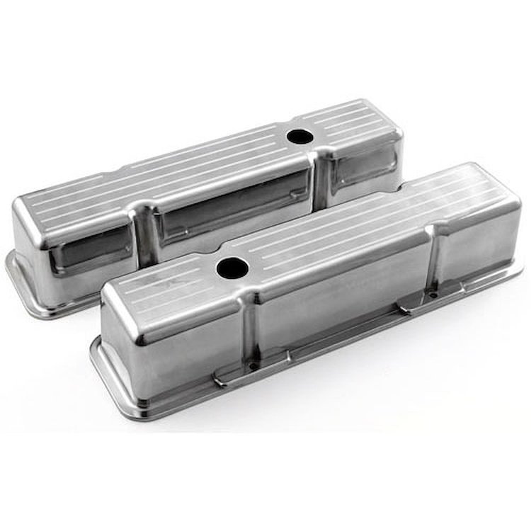 Aluminum Ball Milled Valve Covers Small Block Chevy 350