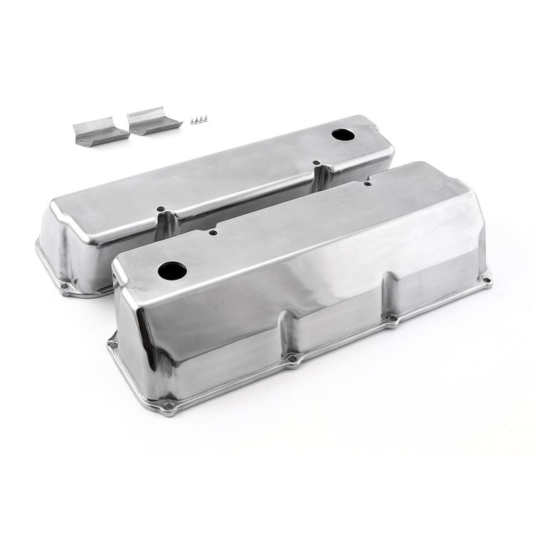Cast Aluminum Valve Covers Ford 302/351C - Polished