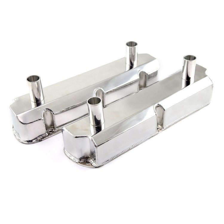 Ford SB 289 302 351 Windsor Polished Fabricated Circle Track Valve Covers - Tall
