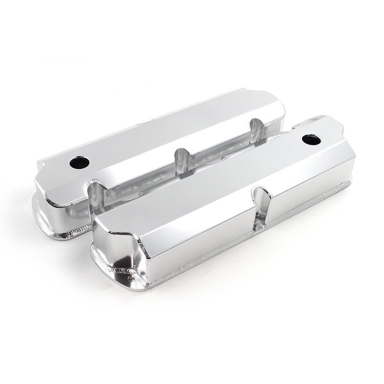 Ford SB 289 302 351 Windsor Anodized Fabricated Valve Covers -Tall w/Hole Prem