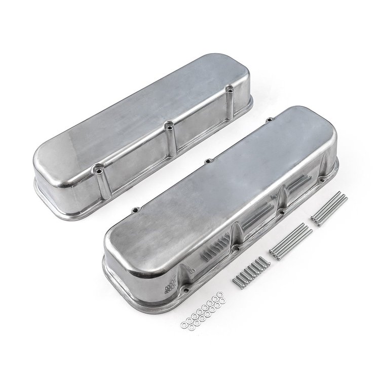 PCE314.1027.01 Chevy BBC 454 Aluminum Plain Valve Cover - Tall w/o Hole