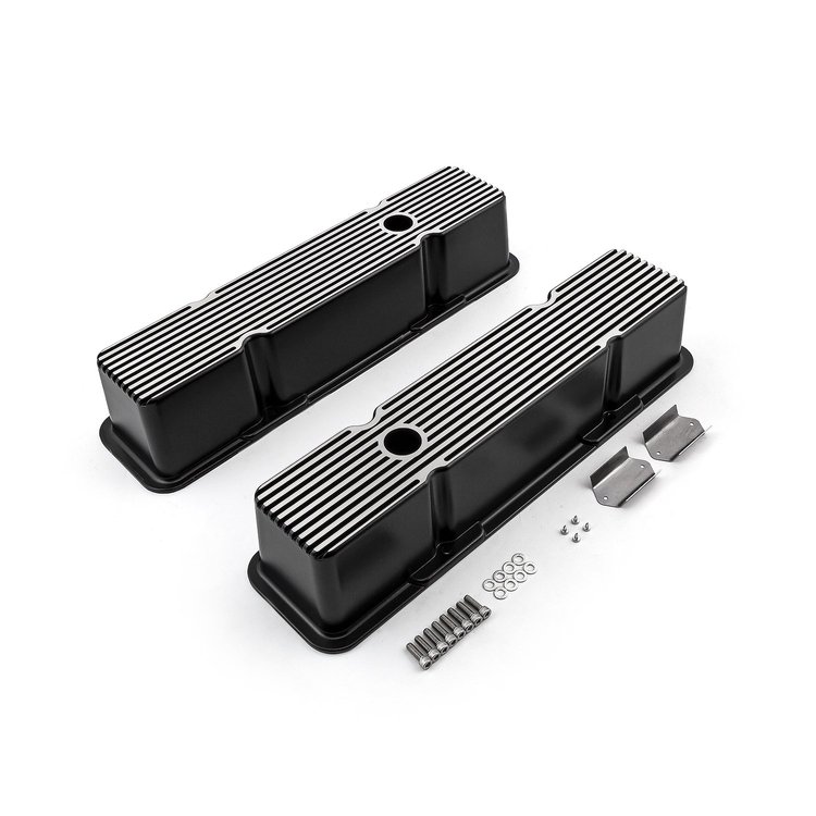 Aluminum Valve Covers Small Block Chevy 350 [Black]