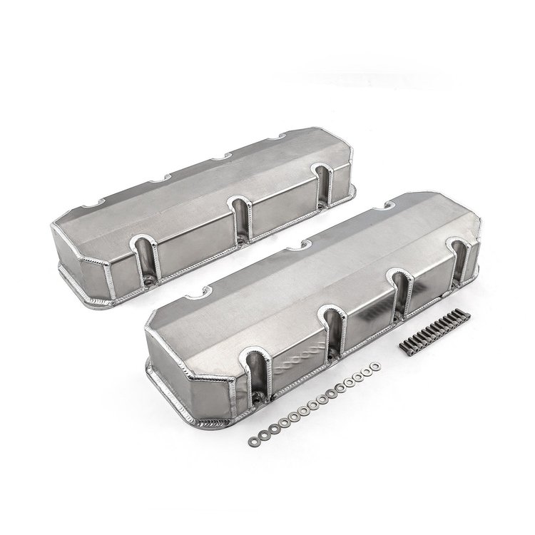 PCE314.1111.01 Chevy BBC 454 Fabricated Valve Covers Satin Tall w/o Hole