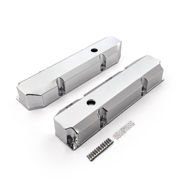 PCE314.1128.04 Mopar Chrysler BB 383 440 Anodized Fabricated Valve Covers - Tall w/ Hole