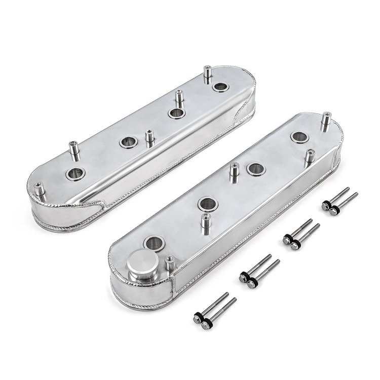 PCE314.1132.01 Chevy LS1 LS2 LS3 LS6 LS7 Polished Fabricated Valve Covers - w/ Coil Mounts