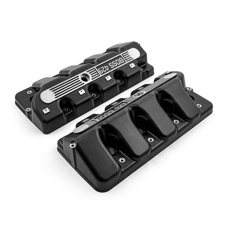 PCE314.1243.02 Ford Boss 429 Cast Aluminum Valve Covers - Black