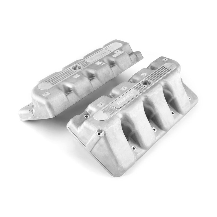 PCE314.1243.04 Ford Boss 429 Cast Aluminum Valve Covers - Logo Silver