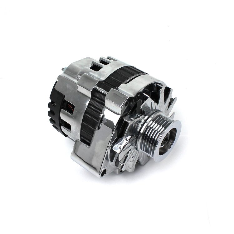 Chevy Gm Right Mount Serpentine 130 Amp High Output Chrome Alternator