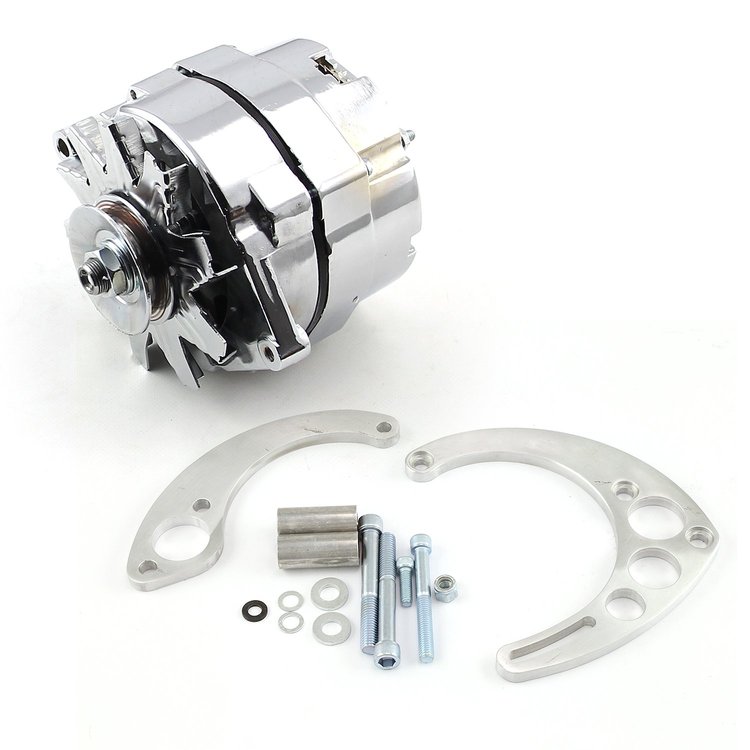 CHEVY BBC 454 100 AMP 3 WIRE ALTERNATOR / SHORT/ELECTRIC PUMP BILLET BRACKET KIT