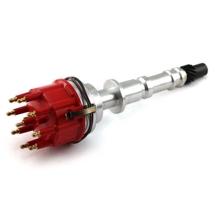 Chevy 348 409 Race Pro Billet Aluminum Distributor - Red Cap