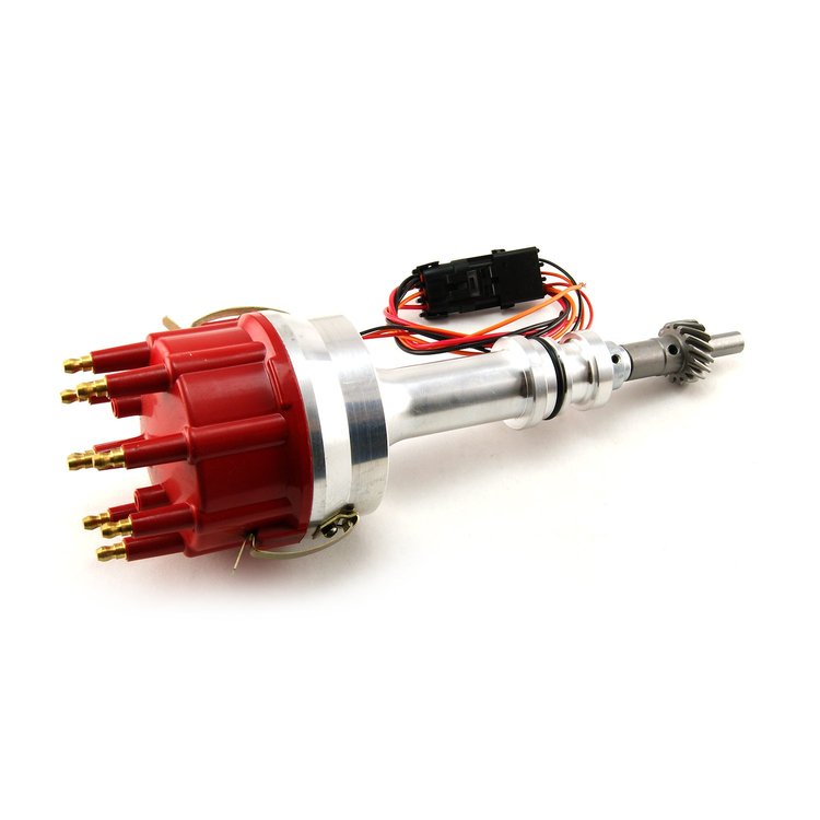 Ford 289 302 Windsor Race Billet Alum. Electronic Advance Distributor - Red Cap