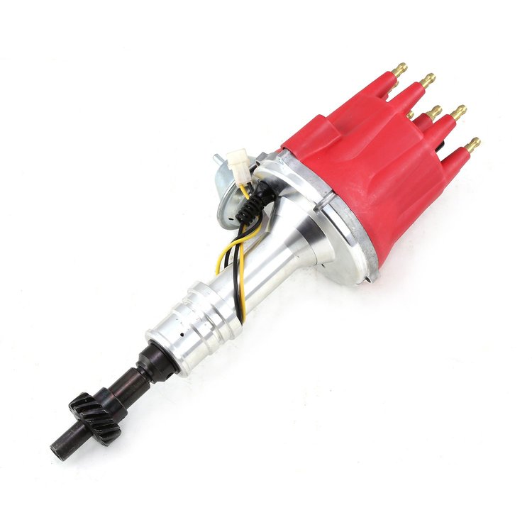 8000-Series Pro-Billet Distributor with Vacuum Ford 351W [Red Screw-on Cap]